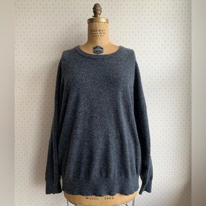 Jenni Kayne Marina Charcoal Gray Wool Pullover sz XXL TP2